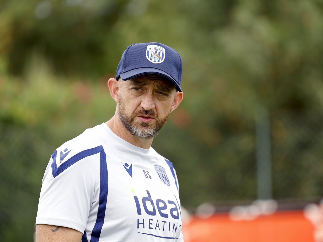 Gavin Strachan on the training pitch in Portugal