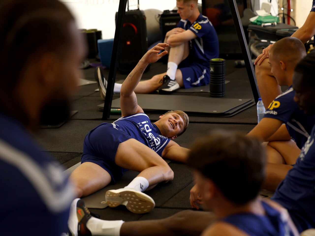 JJ Morgan in the gym in Portugal