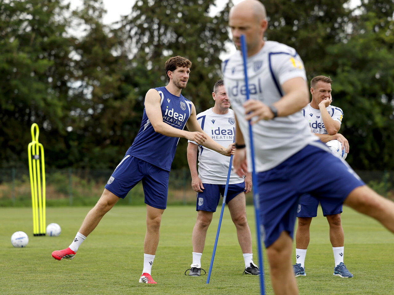 Chris Mepham on the training pitch in Portugal