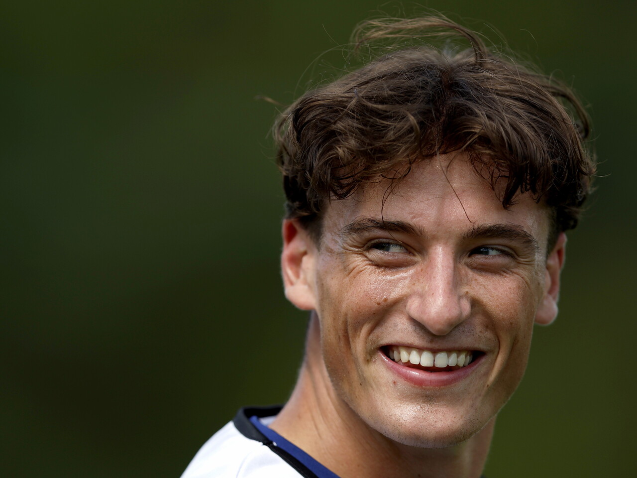 Barney Stewart smiling during a training session