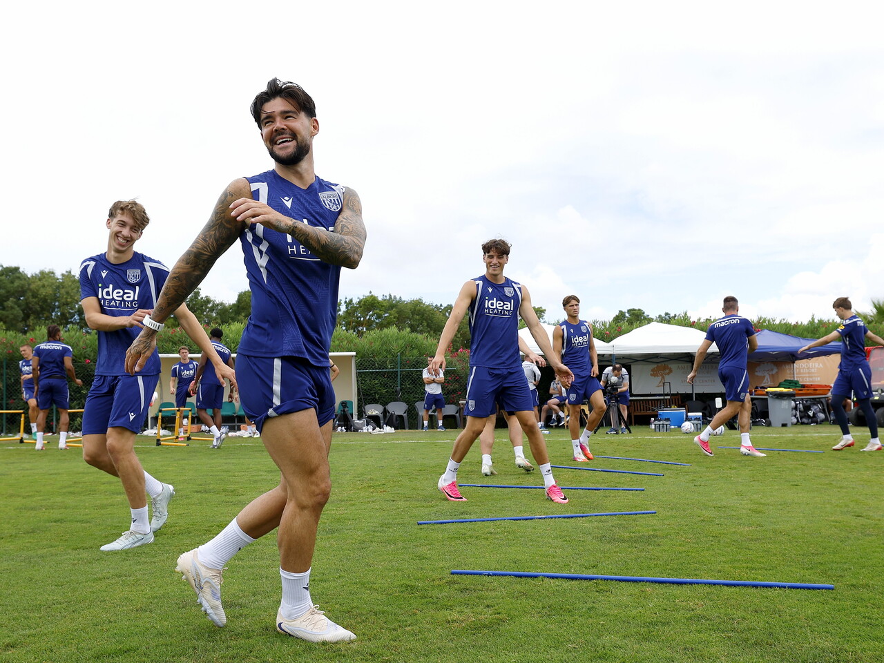Alex Mowatt on the training pitch in Portugal