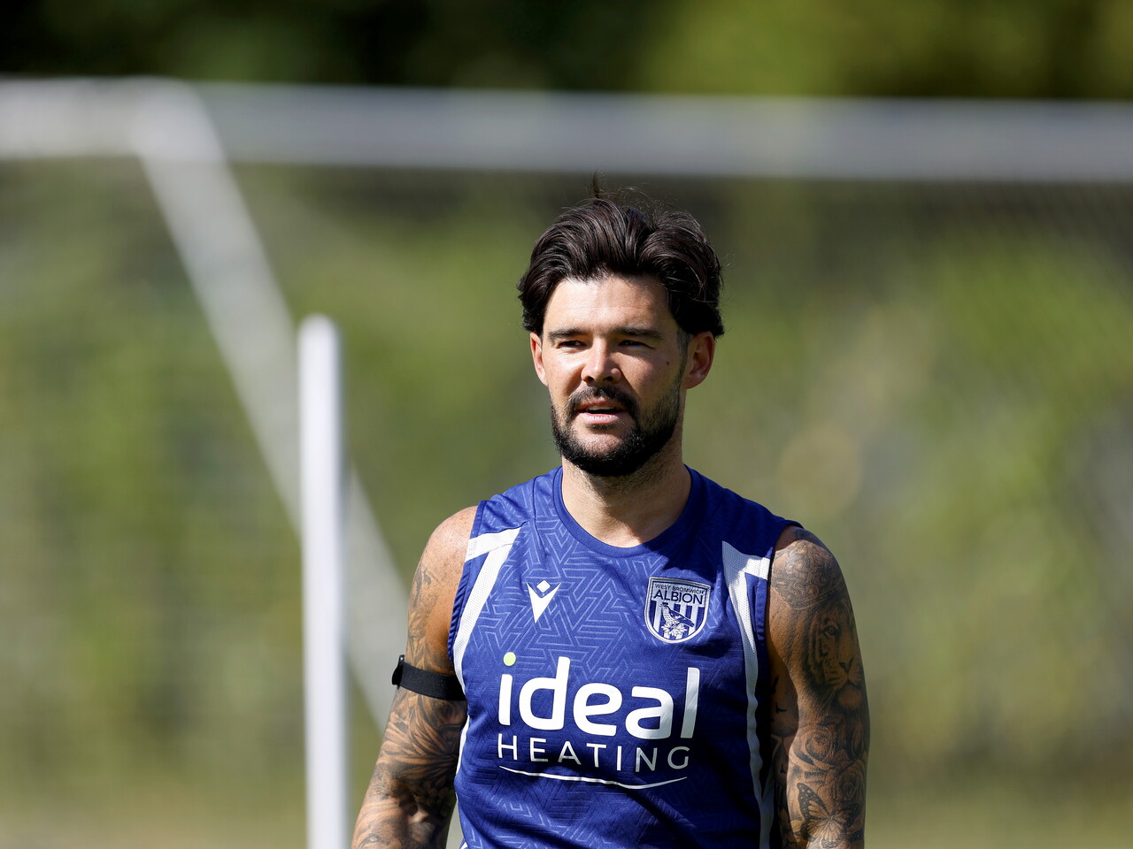 Alex Mowatt looking forward during a training session
