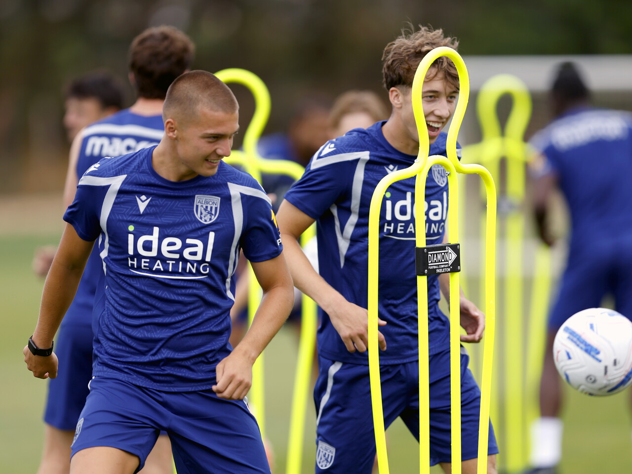 Alfie Gilchrist on the training pitch in Portugal