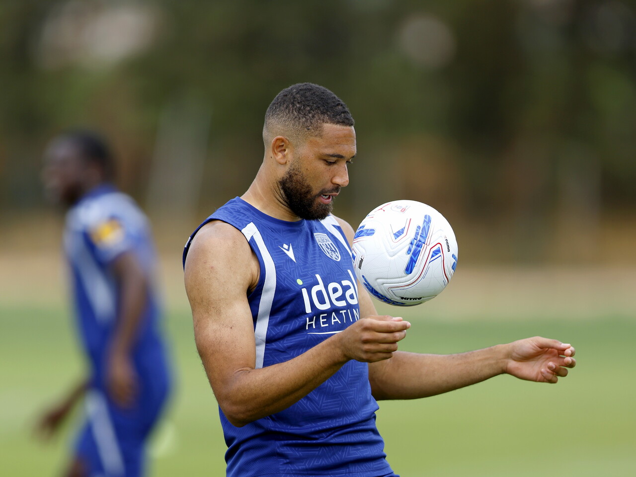 George Campbell on the training pitch in Portugal