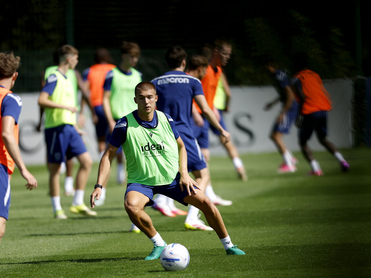 Alfie Gilchrist on the ball during a training session