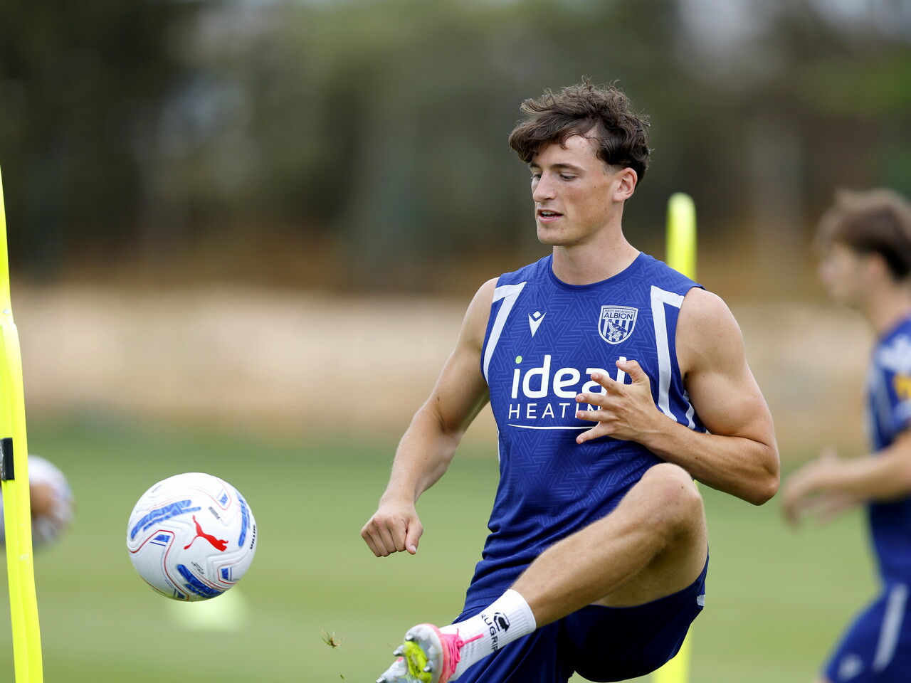 Barney Stewart on the training pitch in Portugal
