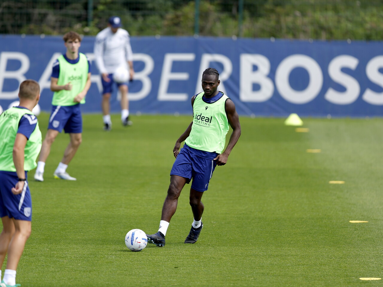 Ousmane Diakité on the ball during a training session