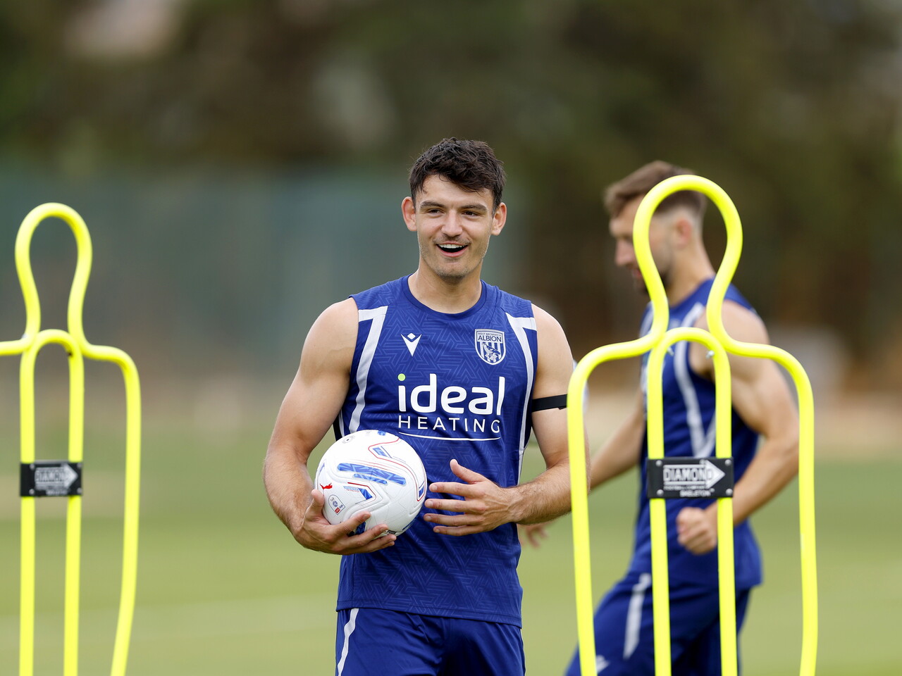 Max O'Leary on the training pitch in Portugal