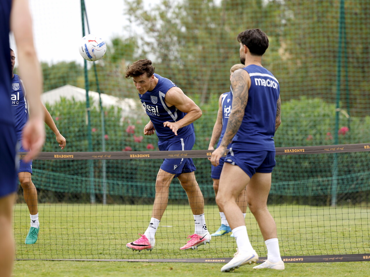 Barney Stewart plays foot tennis in Portugal