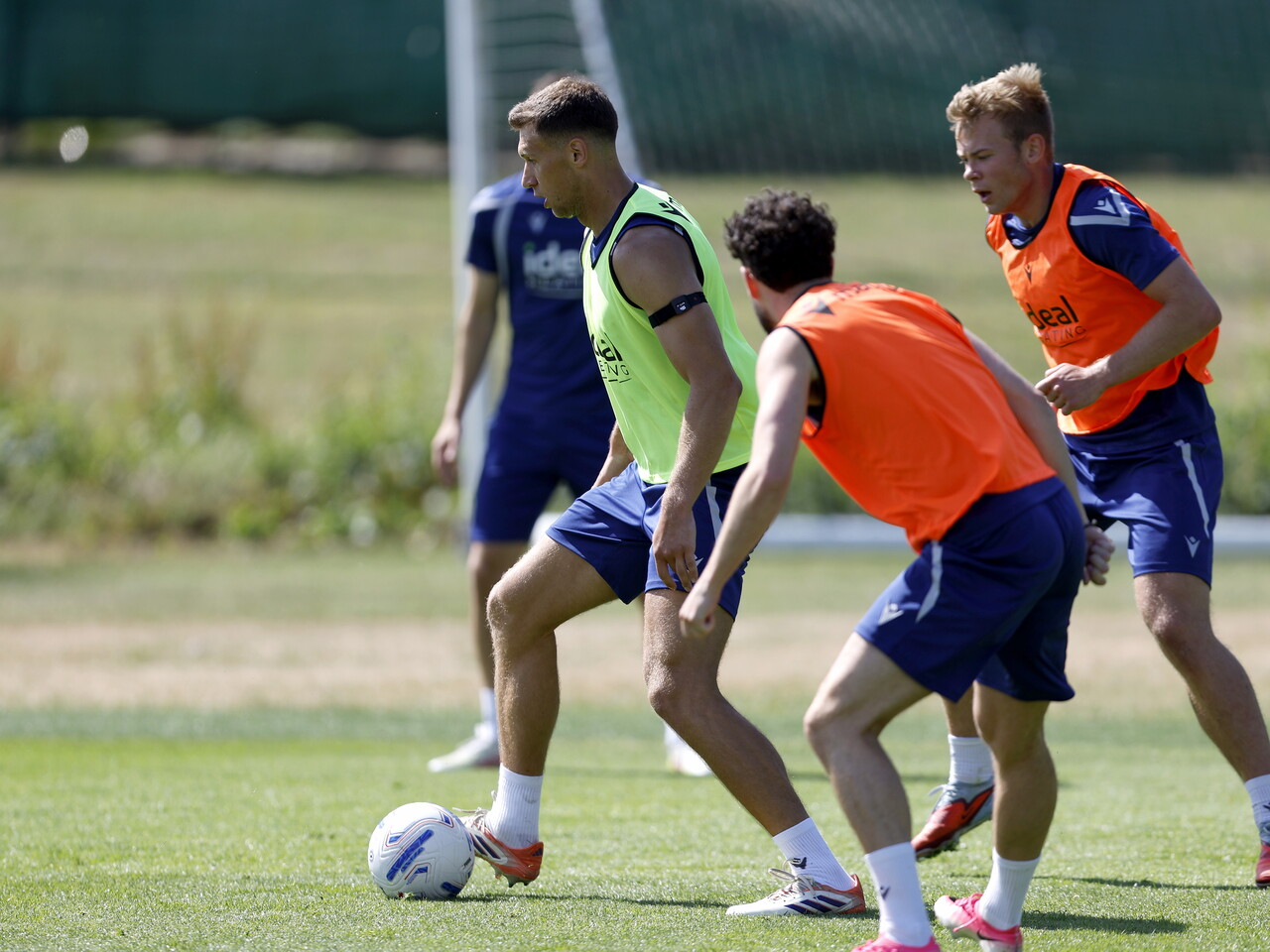 Krystian Bielik on the ball during a training session