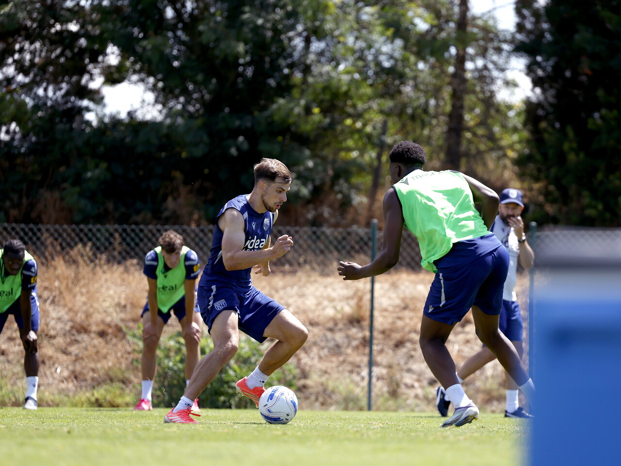 Jayson Molumby on the ball during a training session