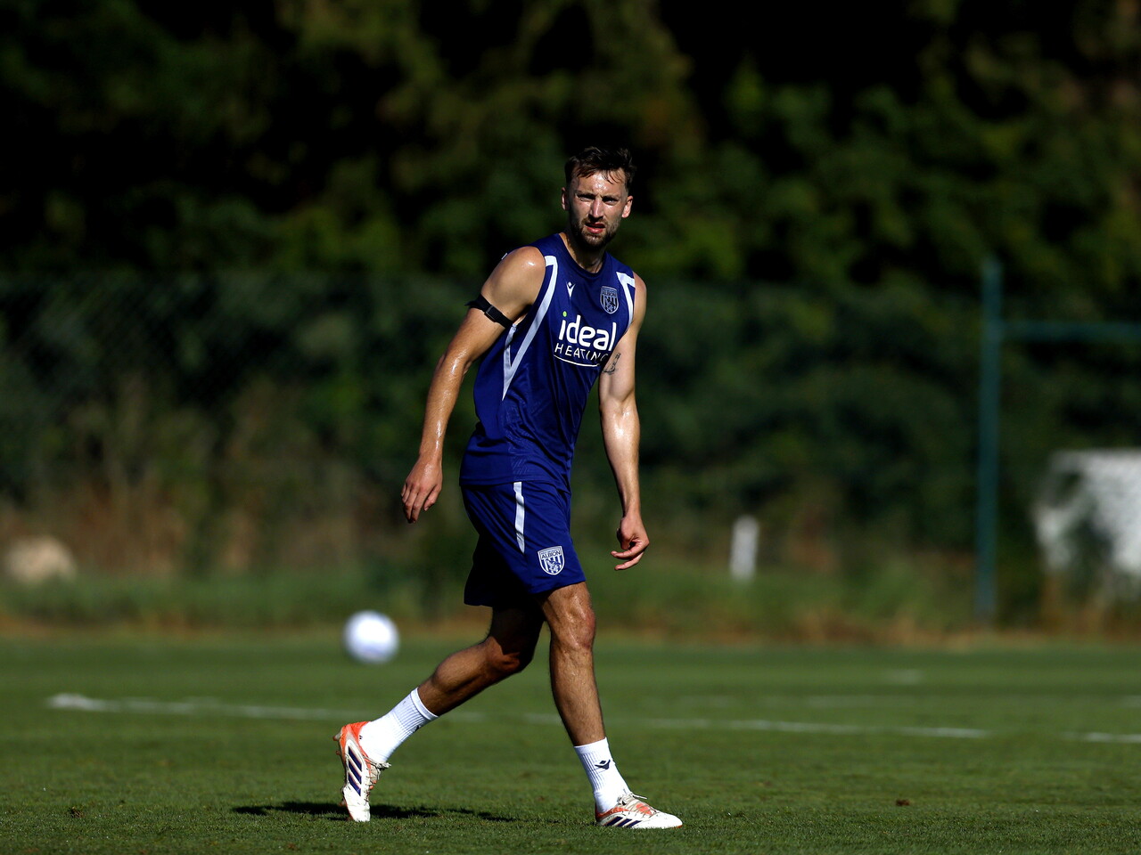 Nat Phillips looking for the ball during a training session