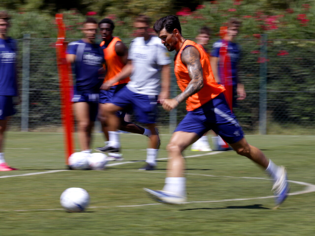 Alex Mowatt on the ball during a training session