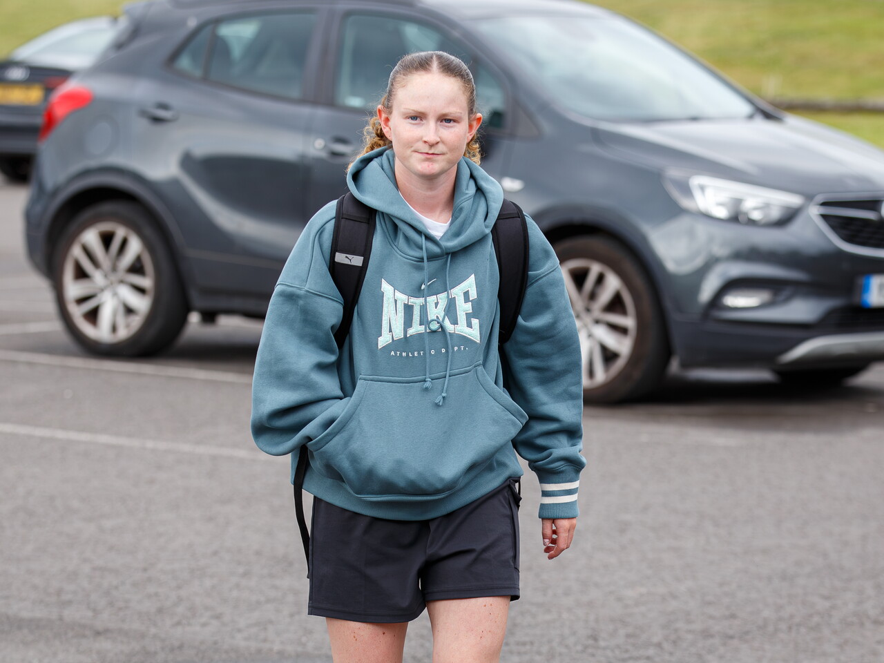 Olivia Rabjohn arriving at The Fitlife Foods Performance Centre and walking through the car park