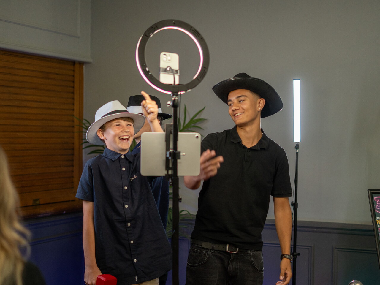 Participants using the 360 camera