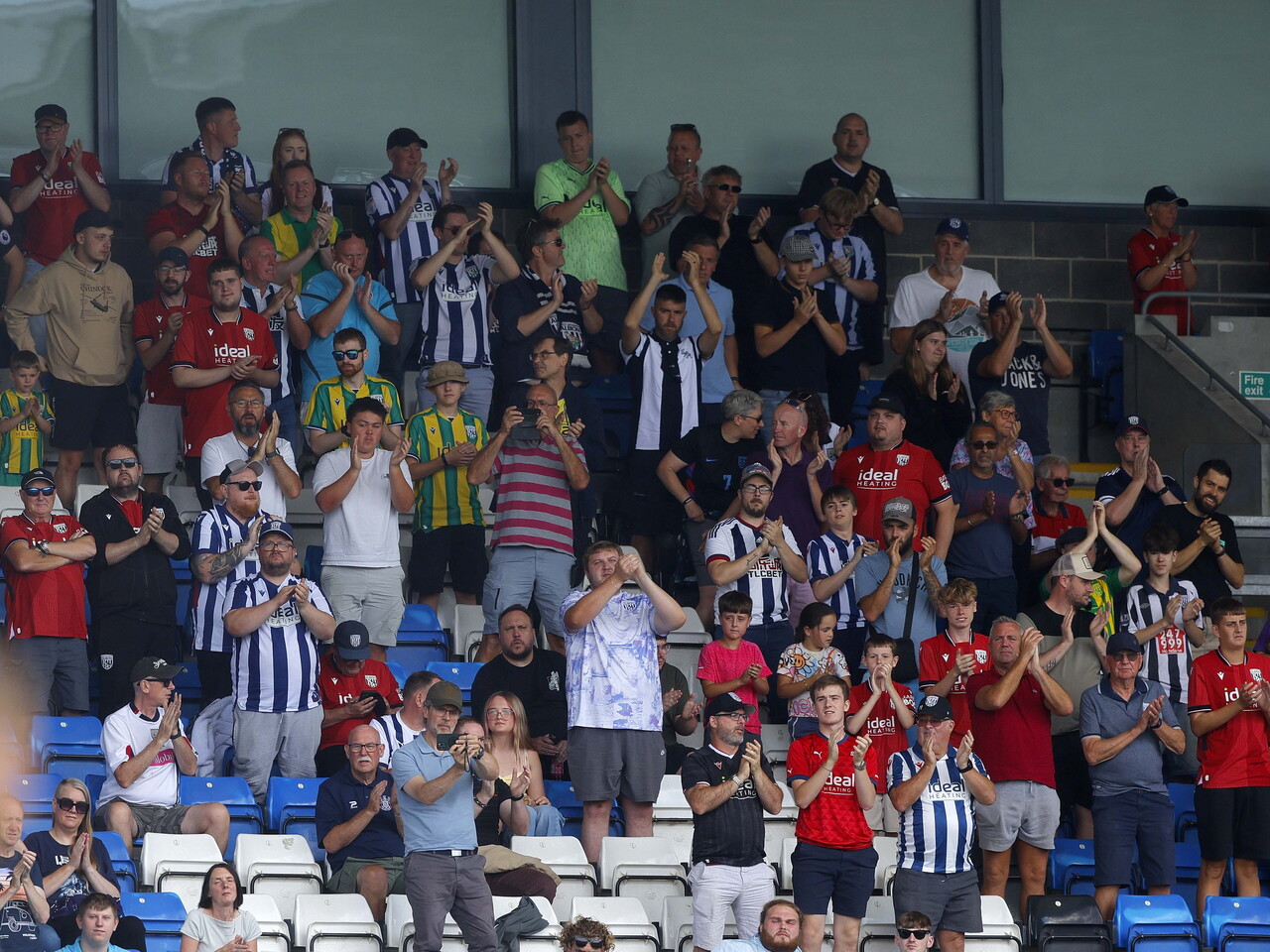 WBA fans in the away stand at Peterborough