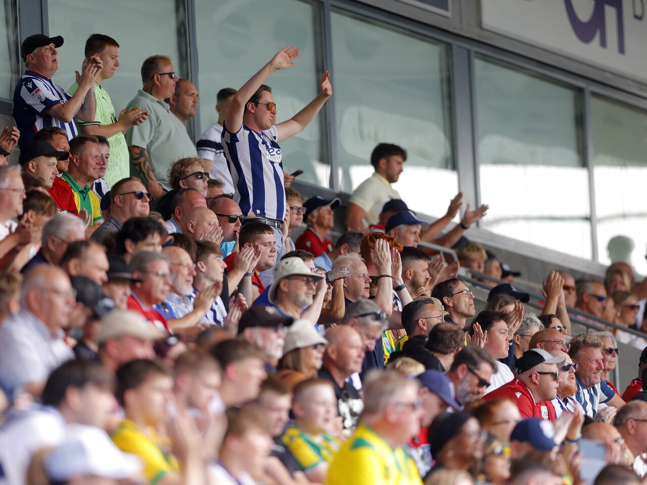 WBA fans in the away stand at Peterborough
