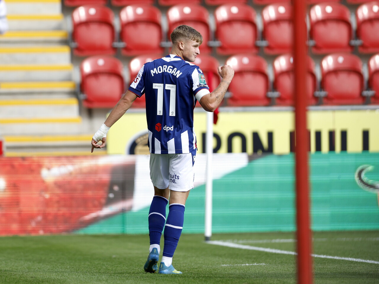Albion celebrate JJ Morgan's goal against Rotherham.