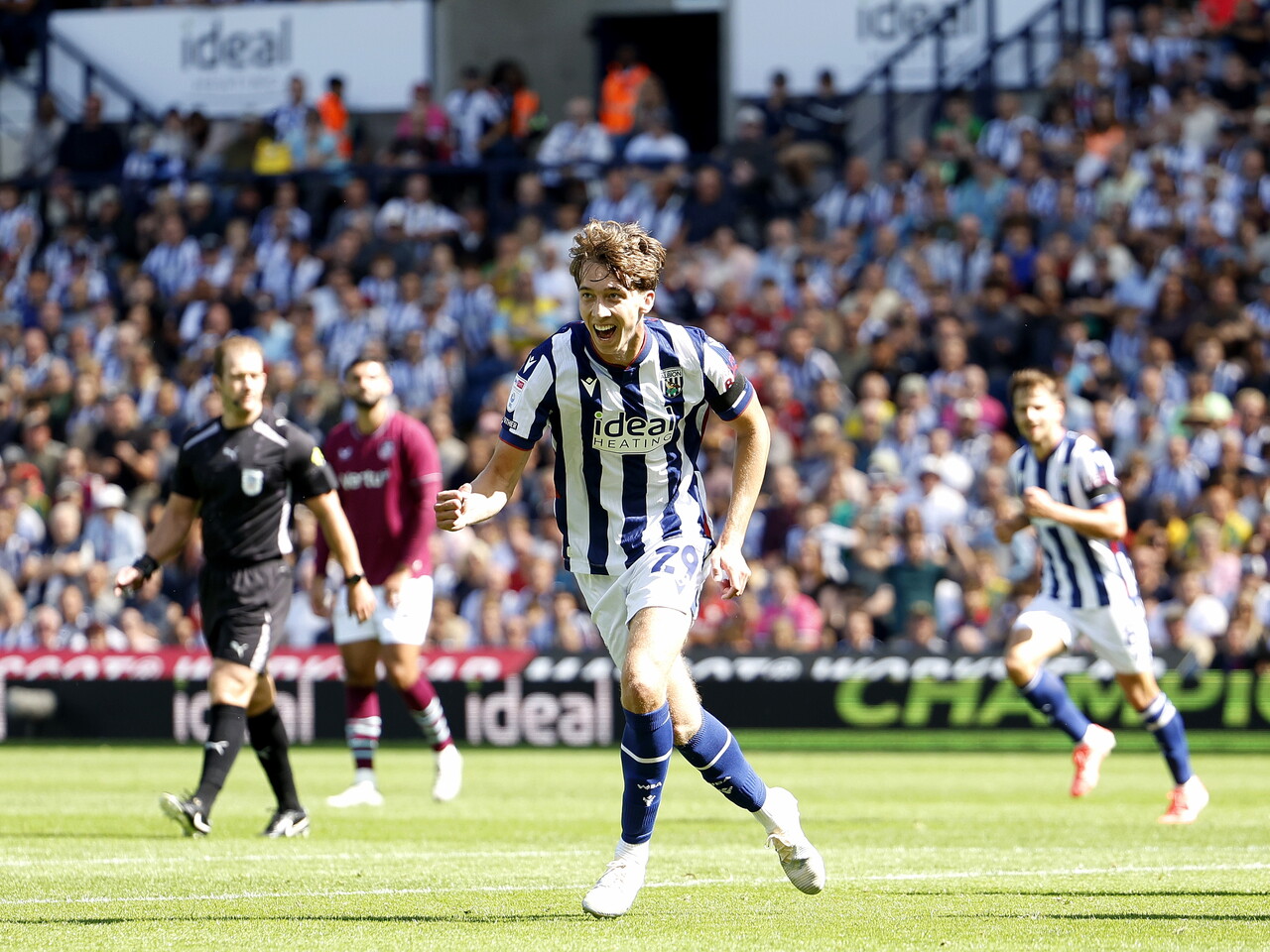 Harry Whitwell celebrates his goal against Burnley