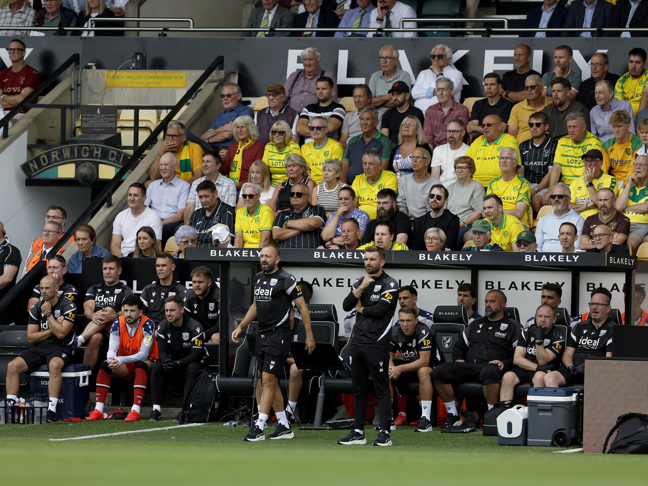 James Morrison on the touchline at Carrow Road