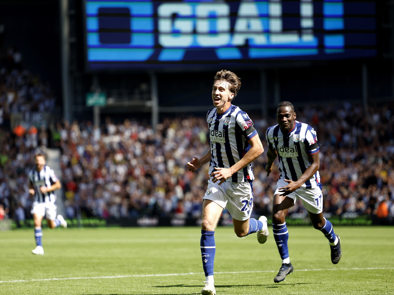 Harry Whitwell celebrates his goal against Burnley