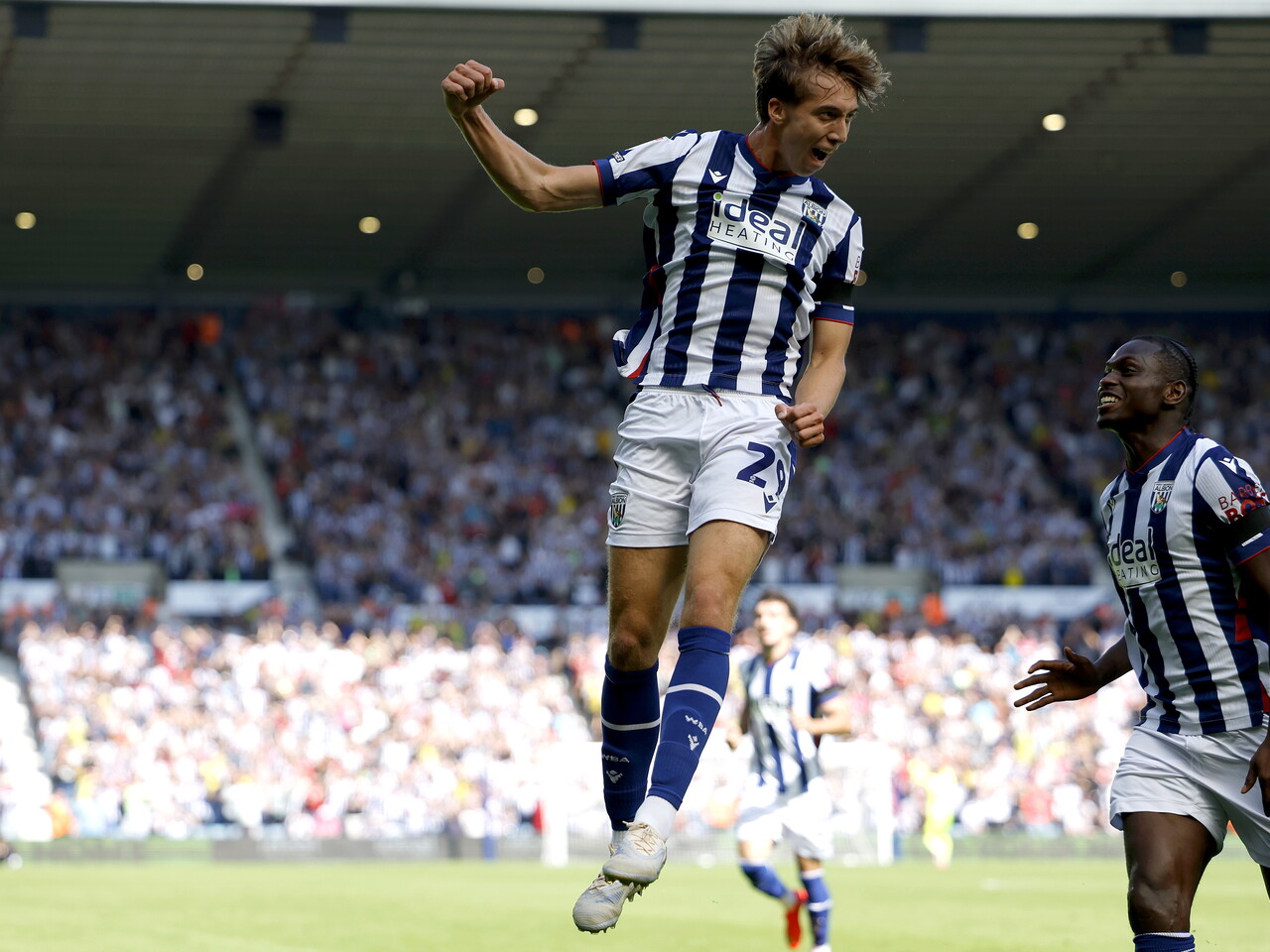 Harry Whitwell celebrates his goal against Burnley