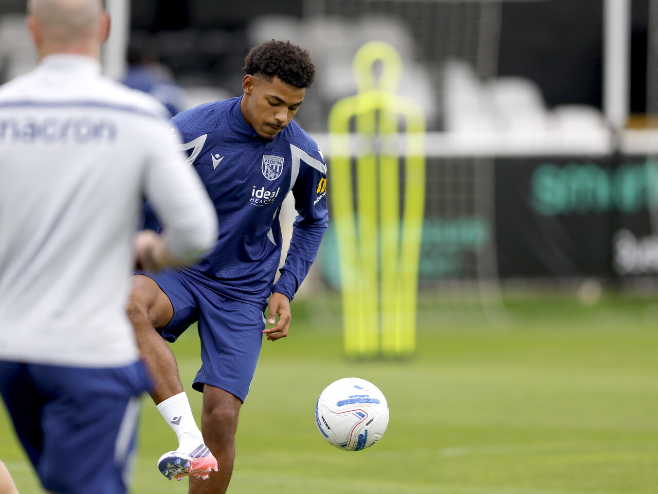 Kareem Tunde on the ball during a training session