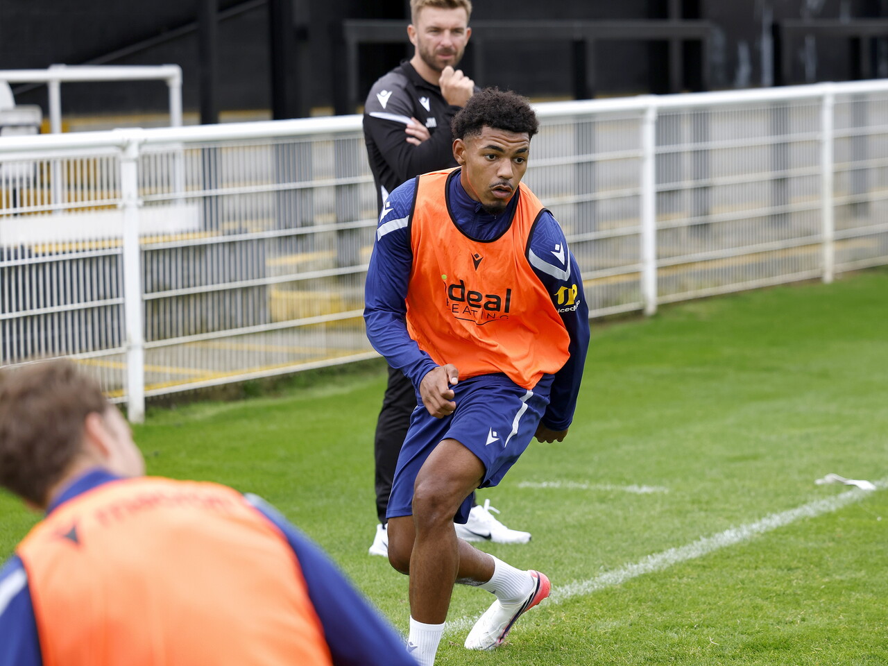Kareem Tunde looking for the ball during a training session