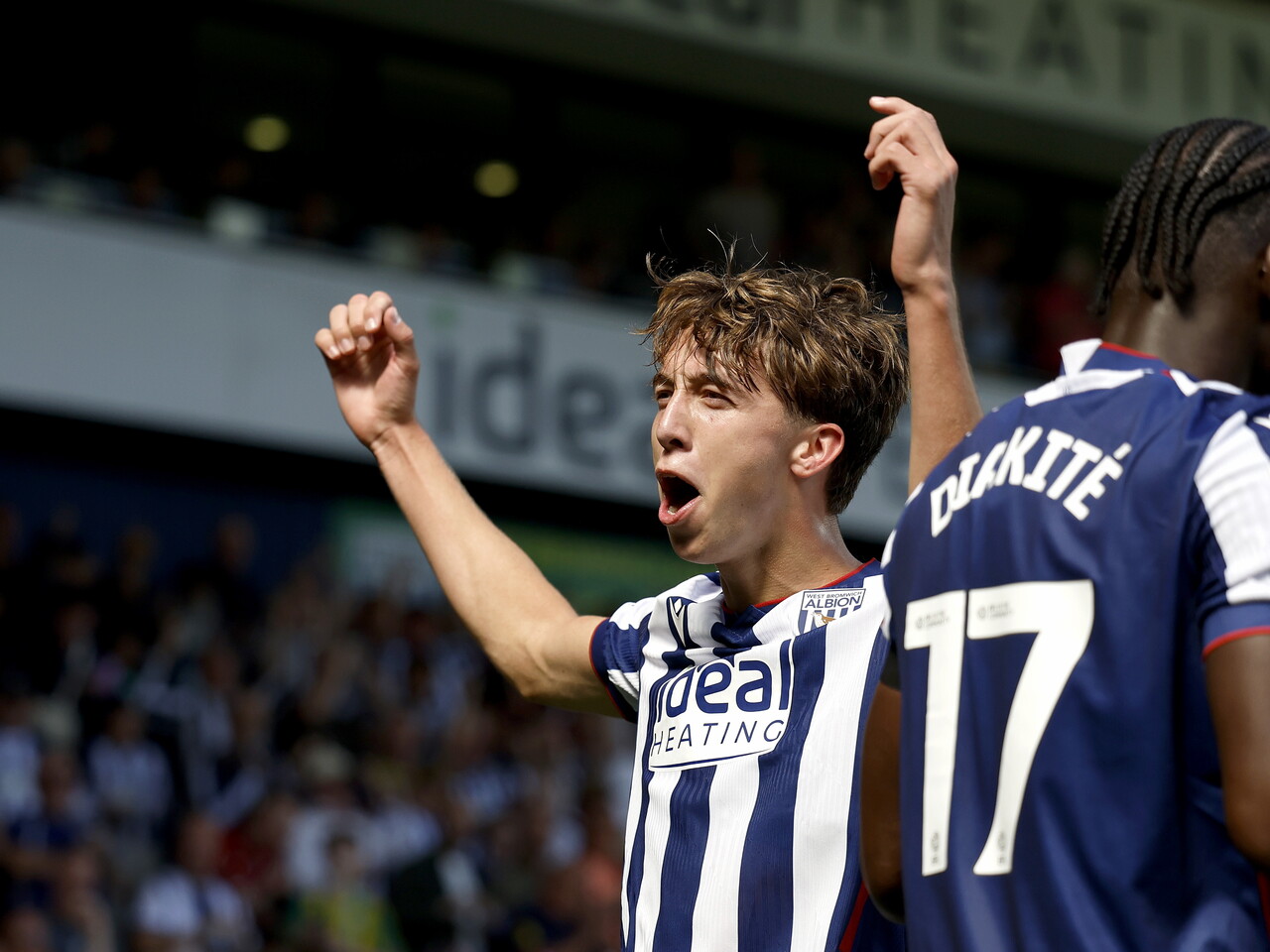 Harry Whitwell celebrates his goal against Burnley