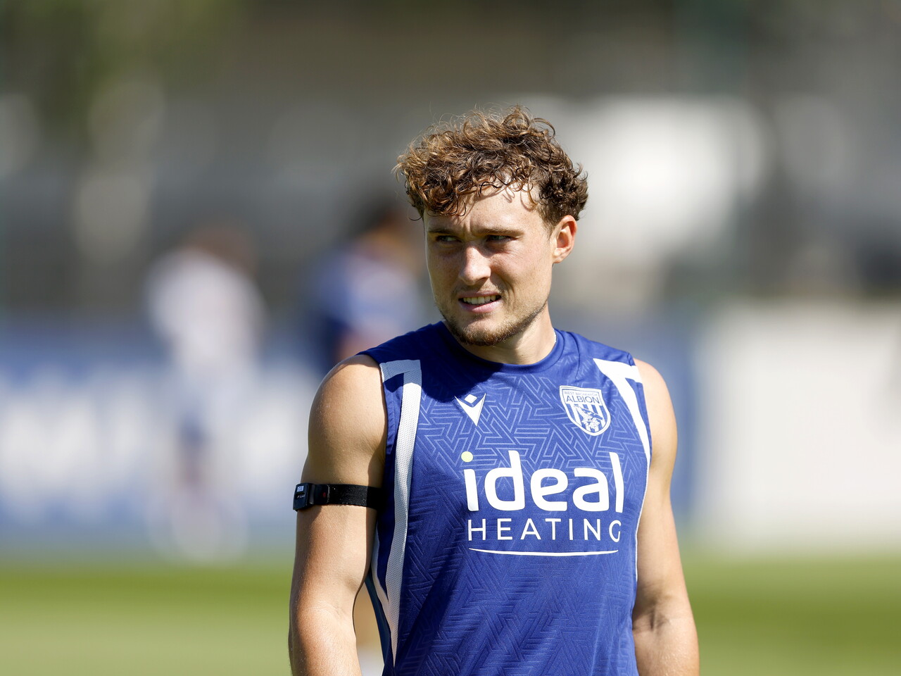 Callum Styles smiling during a training session
