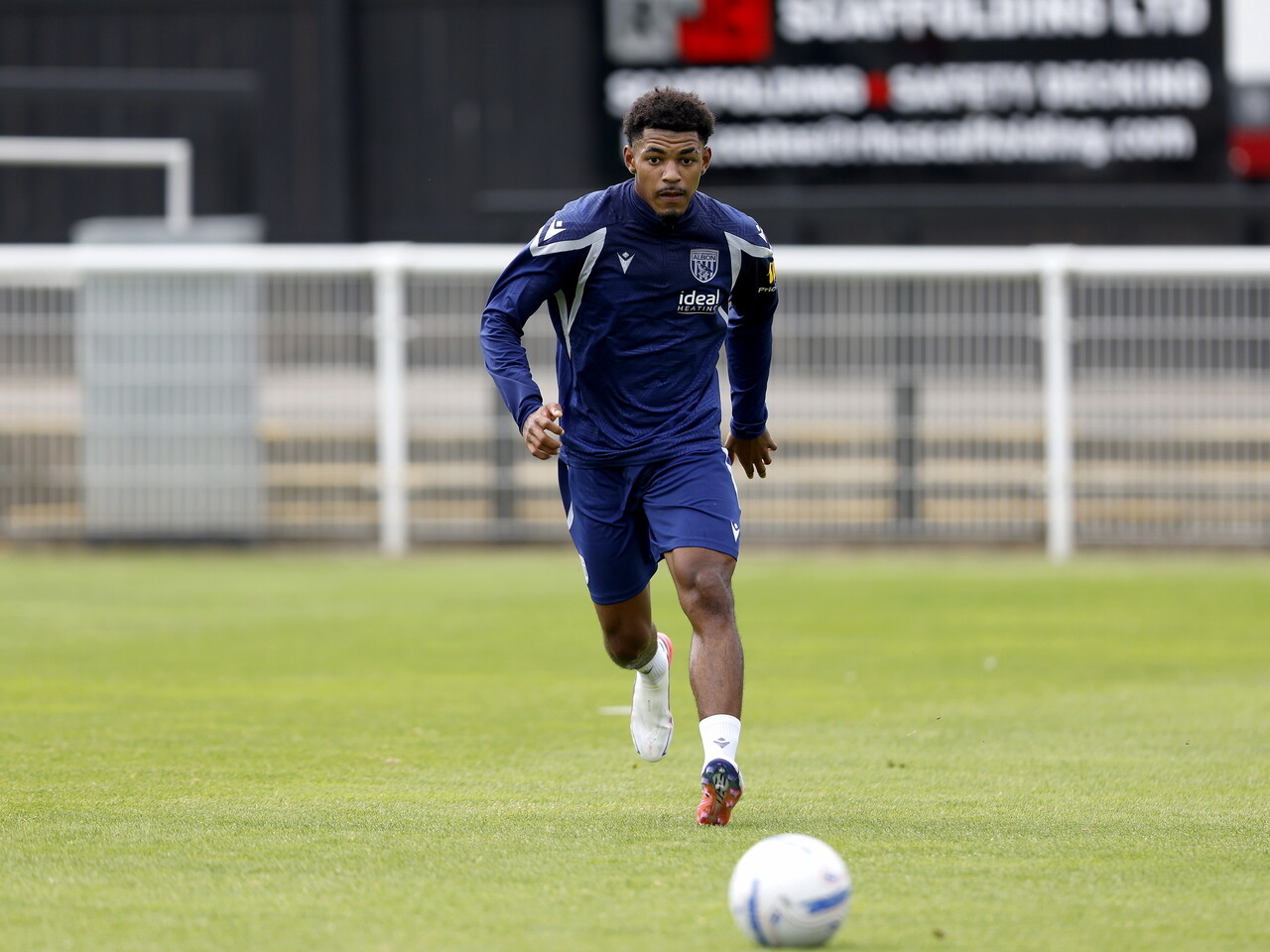 Kareem Tunde on the ball during a training session