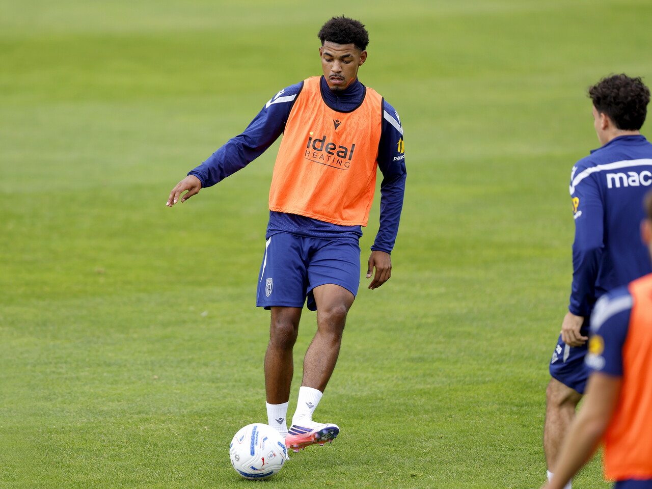 Kareem Tunde on the ball during a training session