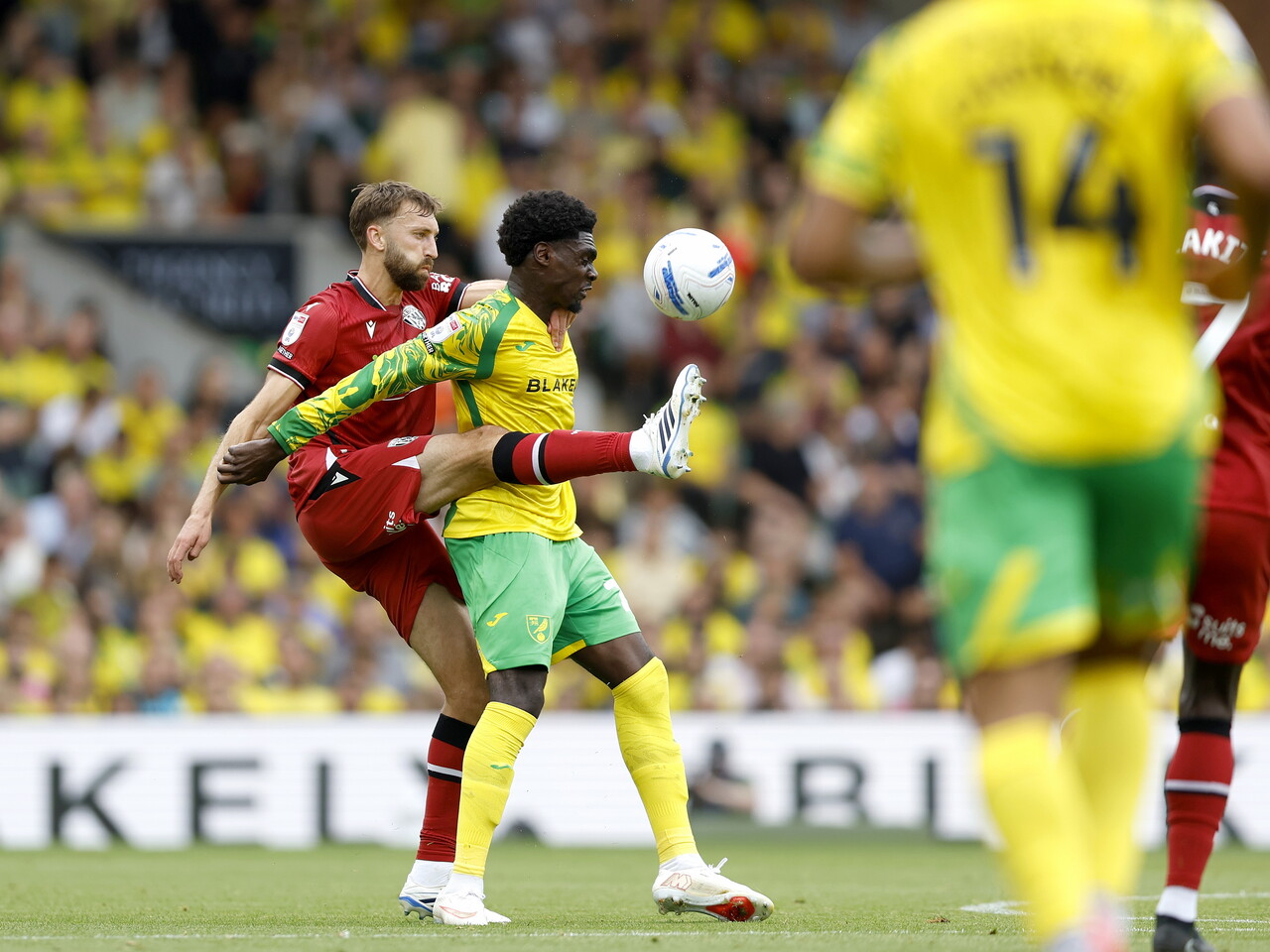 Nat Phillips on the ball against Norwich