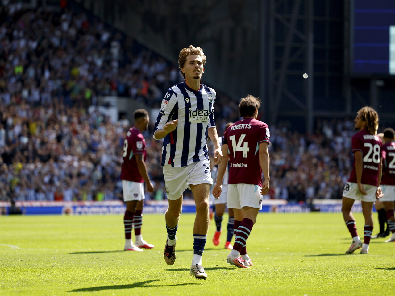 Isaac Price celebrates his first goal against Burnley