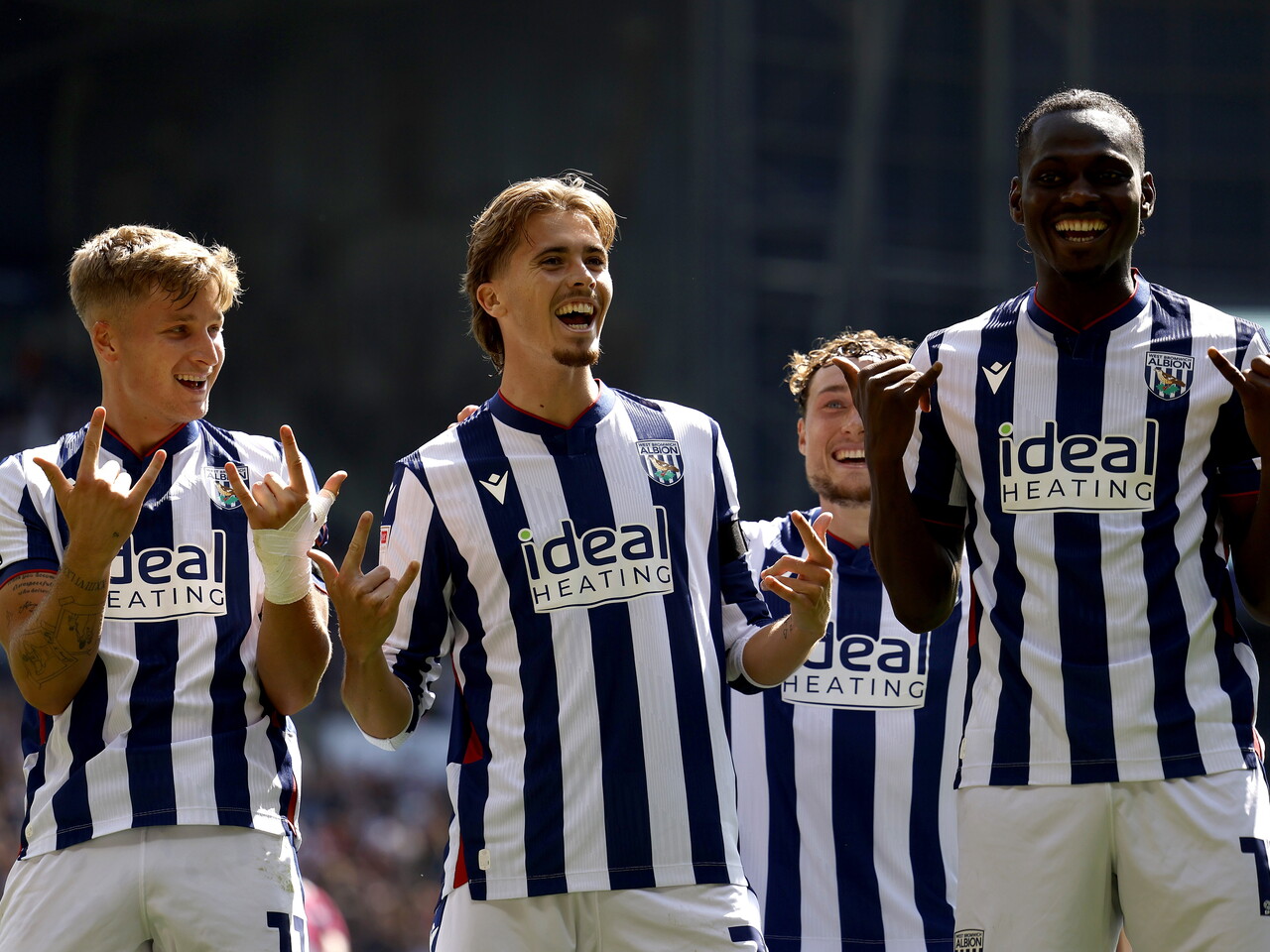 Isaac Price celebrates his first goal against Burnley