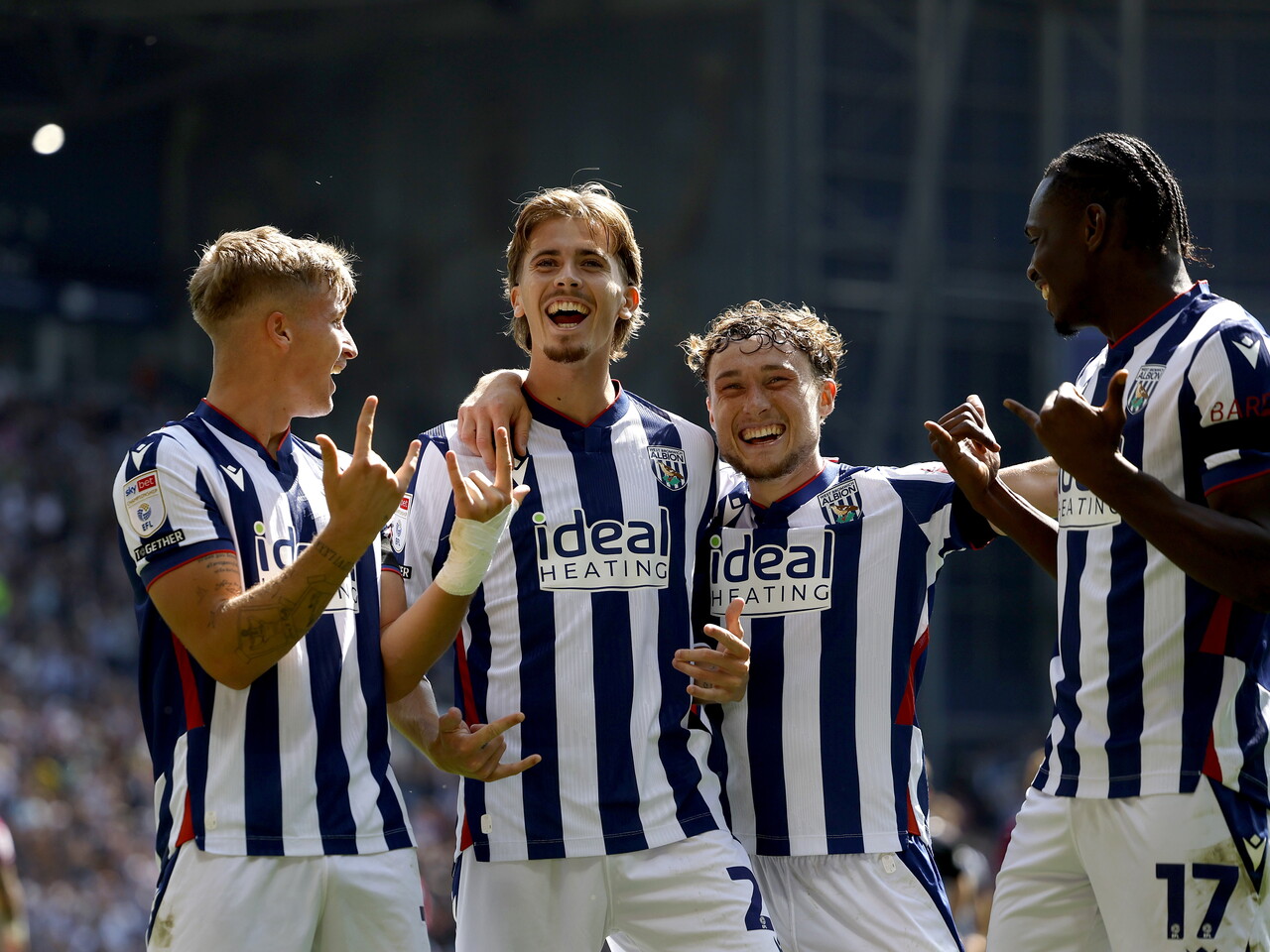 Isaac Price celebrates his first goal against Burnley