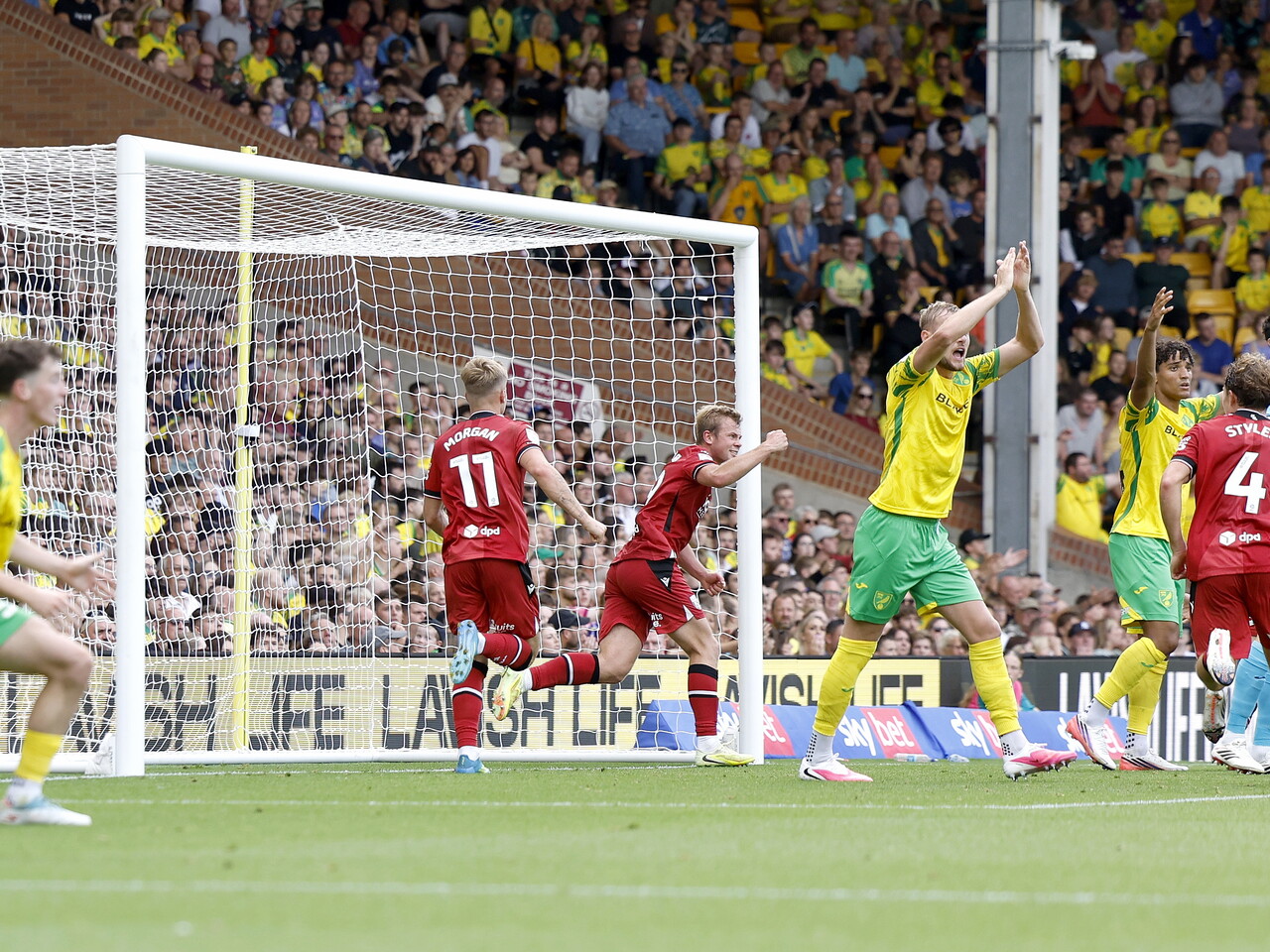 Aune Heggebo celebrates his goal against Norwich