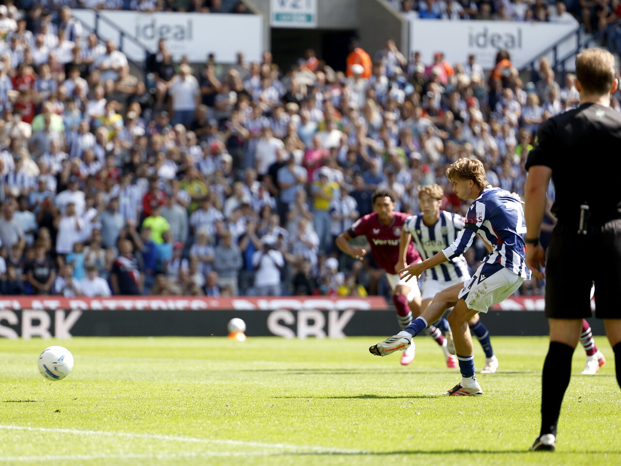 Isaac Price scores a penalty against Burnley