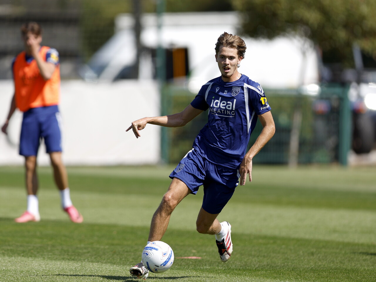 Isaac Price on the ball during a training session