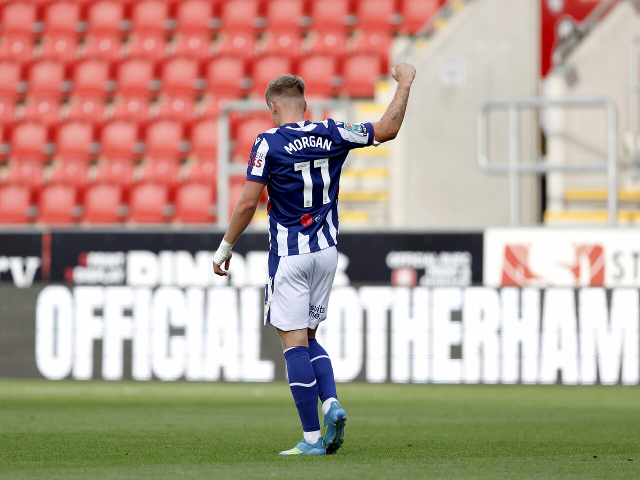 JJ Morgan scoring against Rotherham.
