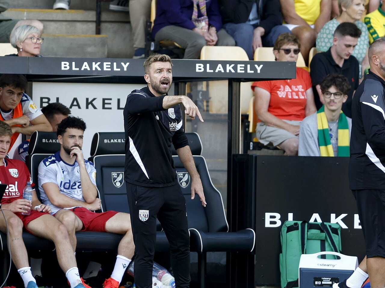 James Morrison on the touchline at Carrow Road