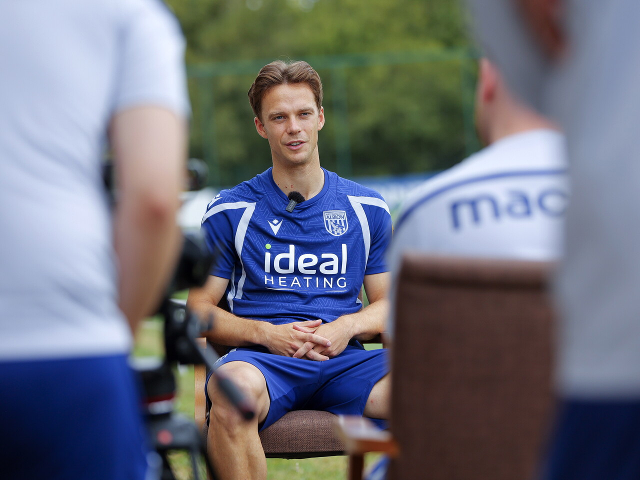 Felix Horn Myhre being interviewed on camera 