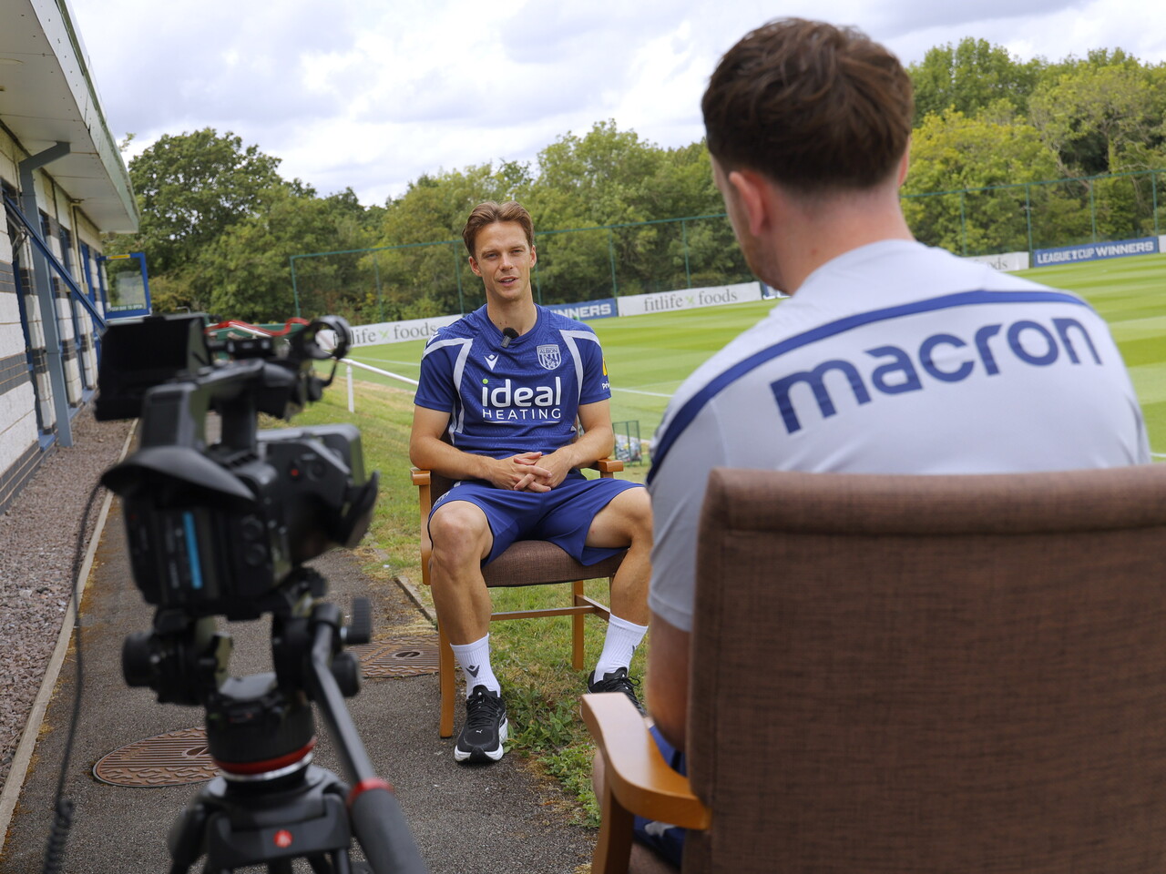 Felix Horn Myhre being interviewed on camera 