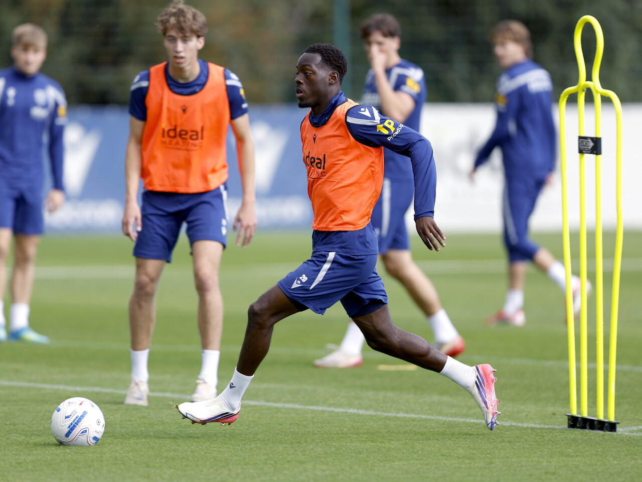 Rabby Nzingoula on the ball during a training session