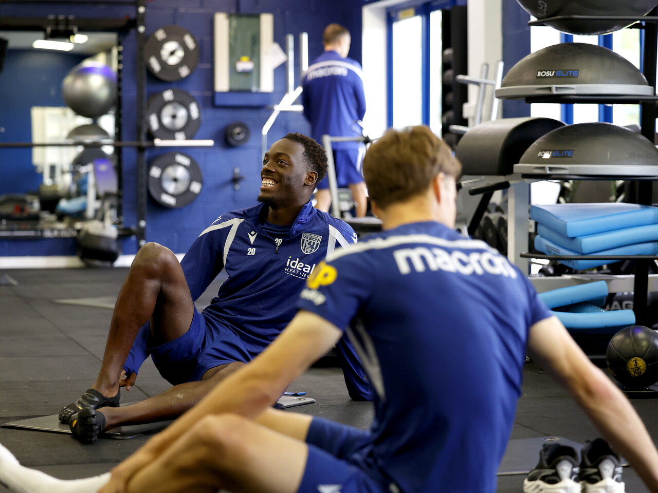 Rabby Nzingoula sat in the gym smiling