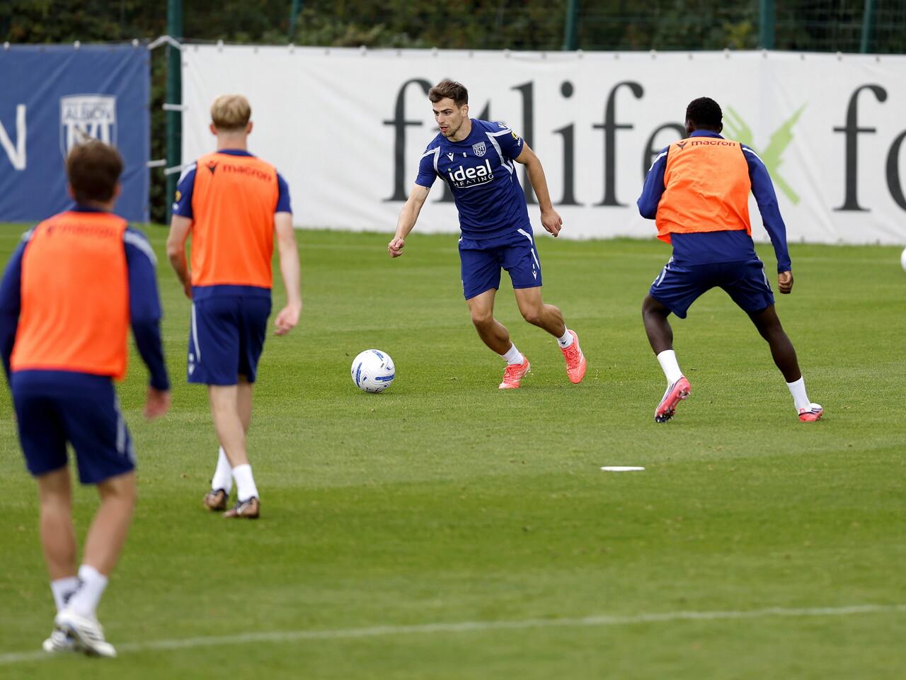 Jayson Molumby on the ball during training