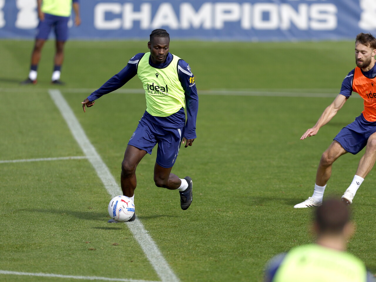 Ousmane Diakité on the ball during a training session