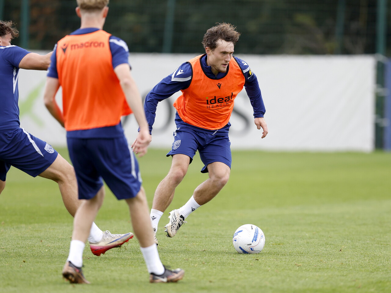 Callum Styles on the ball during a training session