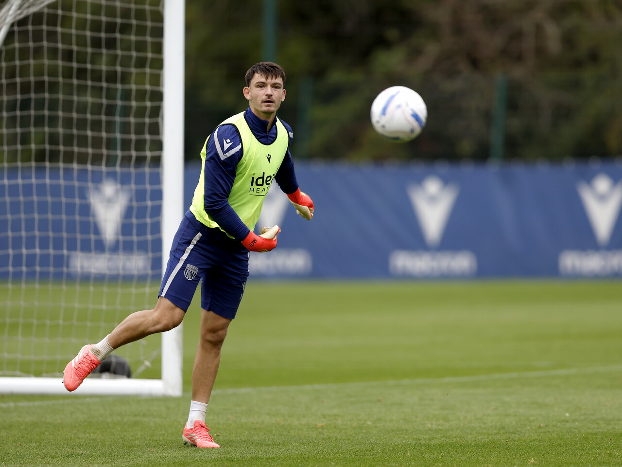Max O'Leary throwing the ball out during a training session