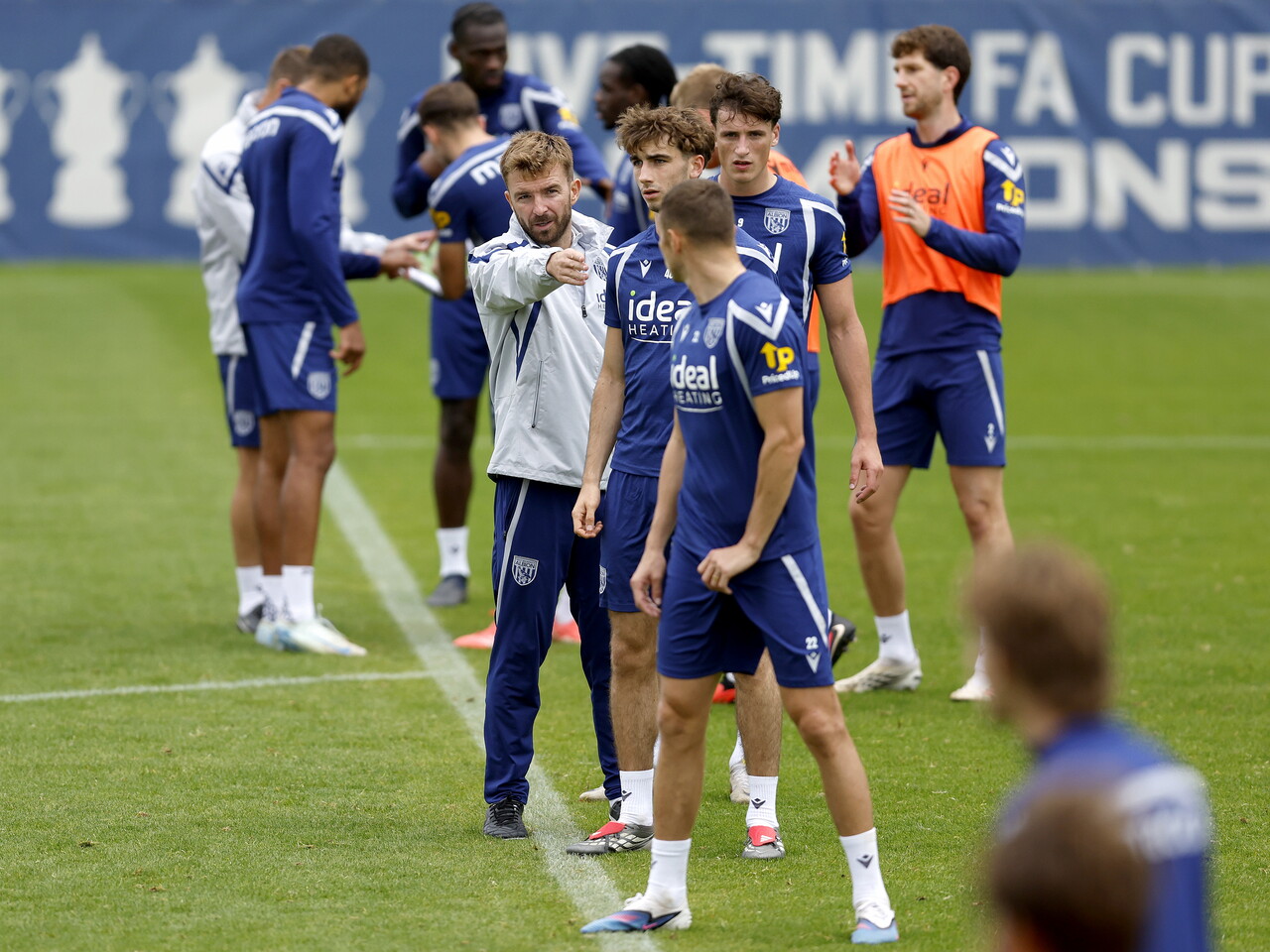 James Morrison delivering instructions to players on the training pitch